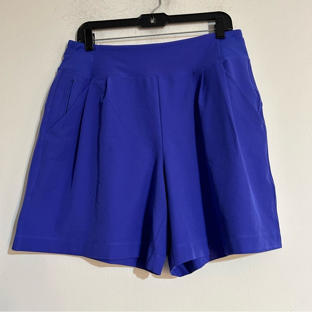Athleta Fairway Golf Shorts Lazurite Blue Size 12 Tall - Picture 1 of 10